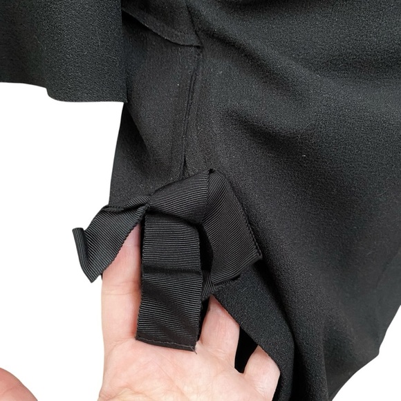 Rebecca Vallance Gigi Black Ruffle Cold Shoulder Midi Dress Size 2 - Picture 8 of 16